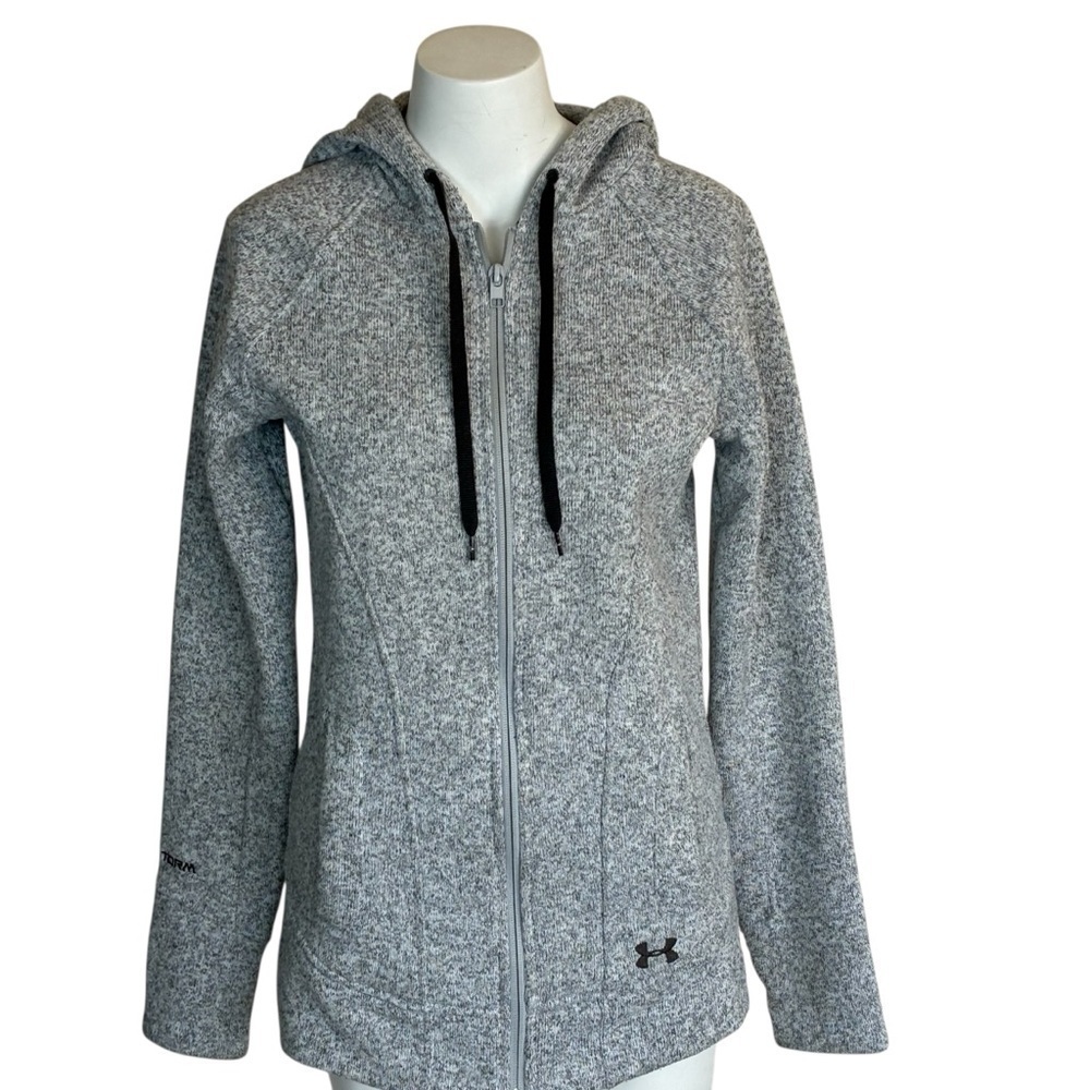 Under Armour Storm Winter Hooded Sweater Full Zip Jacket- Grey- Small